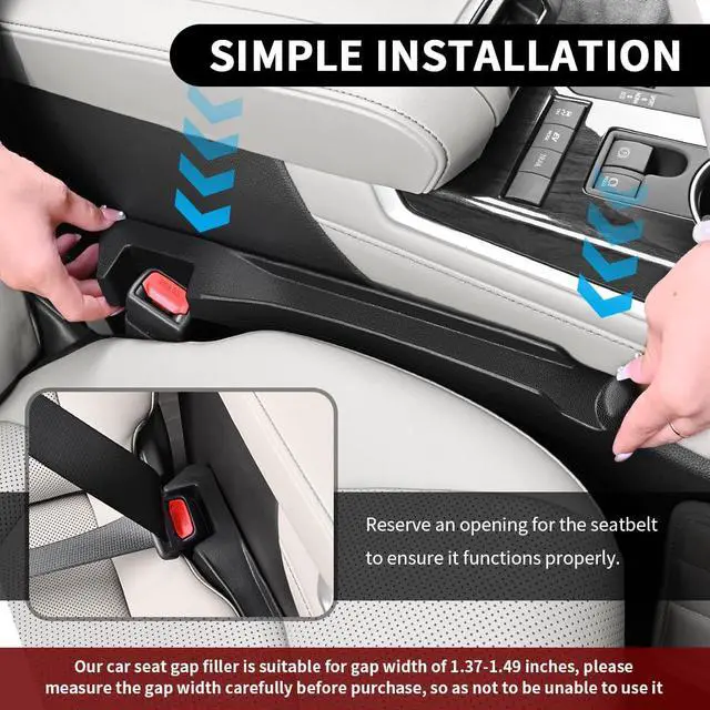 Alt view image 7 of 7 - Turcee 2PCS Car Seat Gap Filler Organizer with Storage Slot & Hook,Car Seat Gap Filler Strip for Filling Gaps,Universal & Double-Sided Use Cars Seats Gaps Plug Cars Interior Accessories