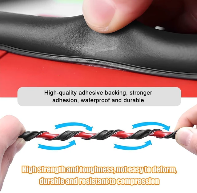 Alt view image 4 of 6 - Ywdiml Car Door Seal Strip, 32.8FT Double Layer 5-Hole Rubber Noise Insulation Vehicle Weather Stripping, Self-Adhesive Soundproof Auto Door Window Seal Strip, Universal for RV Truck Sedan