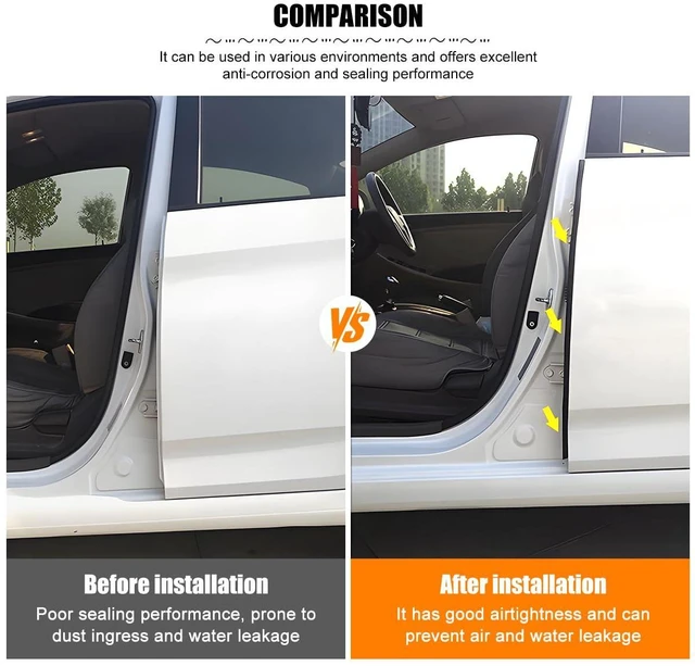 Alt view image 5 of 6 - Ywdiml Car Door Seal Strip, 32.8FT Double Layer 5-Hole Rubber Noise Insulation Vehicle Weather Stripping, Self-Adhesive Soundproof Auto Door Window Seal Strip, Universal for RV Truck Sedan