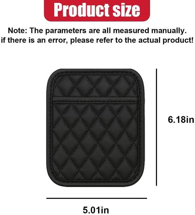 Alt view image 2 of 6 - Deaelf 2PCS Car Side Pocket Organizer, Self-Adhesive, 6.2"×5" (Black-S) | Waterproof Leather Auto Seat Gap Filler Storage Bag, Multifunctional Car Door Sunglasses Holder Pouch for Phone, Card