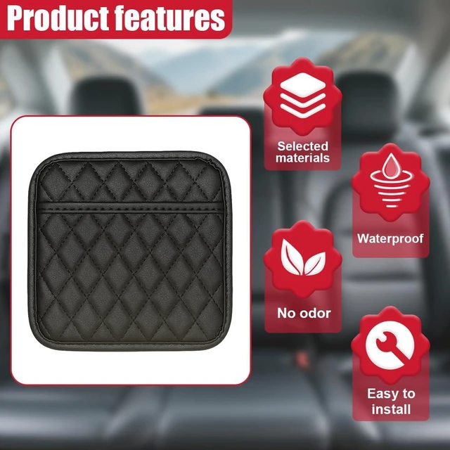Alt view image 5 of 6 - Deaelf 2PCS Car Side Pocket Organizer, Self-Adhesive, 6.2"×5" (Black-S) | Waterproof Leather Auto Seat Gap Filler Storage Bag, Multifunctional Car Door Sunglasses Holder Pouch for Phone, Card
