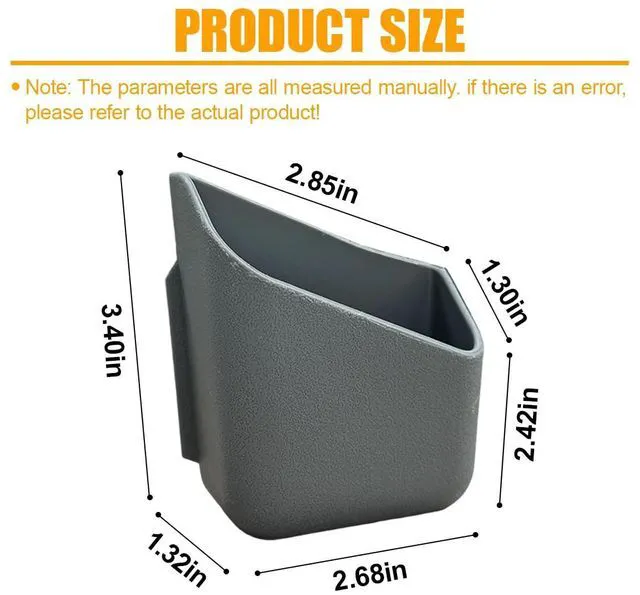 Alt view image 2 of 6 - YoRise 2PCS Car Seat Side Pocket Organizer, A-Pillar Sunglass Holder, Stick-On Small Item Automotive Storage Box, Car Seat Gap Filler Organizer for Card, Cigarette, Phone, Registration (Gray)