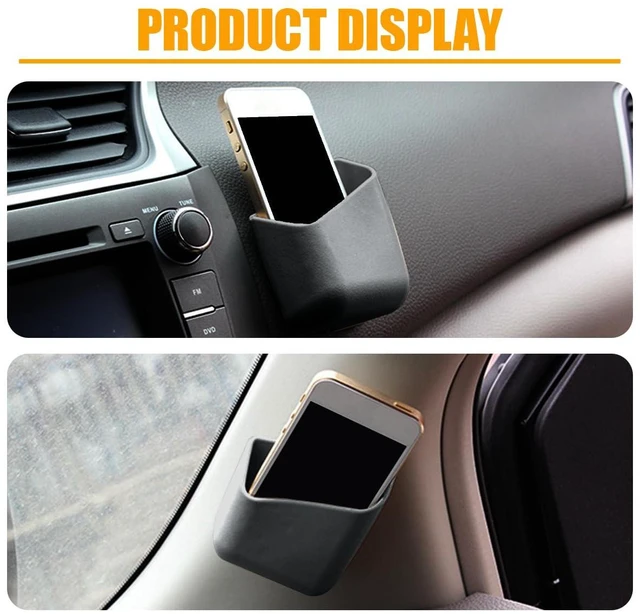 Alt view image 6 of 6 - YoRise 2PCS Car Seat Side Pocket Organizer, A-Pillar Sunglass Holder, Stick-On Small Item Automotive Storage Box, Car Seat Gap Filler Organizer for Card, Cigarette, Phone, Registration (Gray)