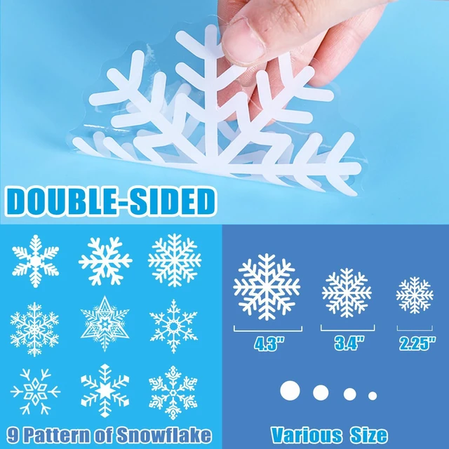 Alt view image 4 of 7 - Snowflakes Window Clings, 449PCS Christmas Winter Decorations Stickers | White Snowflakes Window Decals, Holiday New Year Xmas Party Supplies, Ornaments for Frozen Wonderland Door Decor, 10 Sheets