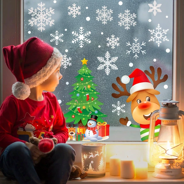 Alt view image 6 of 7 - Snowflakes Window Clings, 449PCS Christmas Winter Decorations Stickers | White Snowflakes Window Decals, Holiday New Year Xmas Party Supplies, Ornaments for Frozen Wonderland Door Decor, 10 Sheets