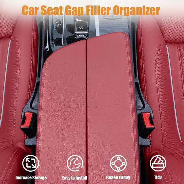 Alt view image 5 of 6 - Smeyta Car Seat Gap Organizer,Seat Gap Filler with Seat Belt Holes,Universal Fit for SUV/Truck/Pickup(Black,2Pack)