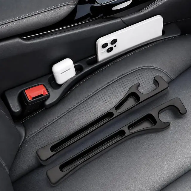 Main image of swardroof Car Seat Gap Filler 2-Pack Black, Dual-Function Fill-and-Store Car Organizer, Seat Gap Filler with Phone & Card Slots, Universal Car Gap Filler for Most Vehicles, Interior Accessories
