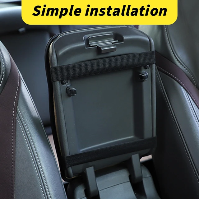 Alt view image 3 of 6 - Couslcd 12.6 x 7.5 Inch PU Leather Console Armrest Pad, Black/Red | water-resistant surface, cushioned contact area, slip-on installation, fits matching console lids, car interior accessories