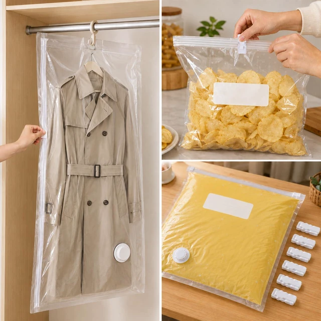 Alt view image 4 of 7 - Vacuum Sealer Bag Clip, 10 Pack PP Reusable Food Storage Sealing Clips | PP Material, 10 Sealing Clips, Reusable Design, Compact 1.18-Inch, Easy Slide Grip, Airtight Seal, Strong Clamping Force