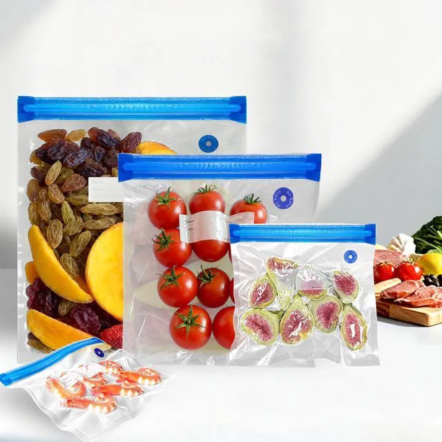 Alt view image 2 of 5 - Reusable Vacuum Sealer Bags for Food, 10 PCS (Size 8.66" x 8.3") BPA-Free Food Storage Bags with Air Valve, Leak-Proof & Odor-Resistant for Freshness Preservation