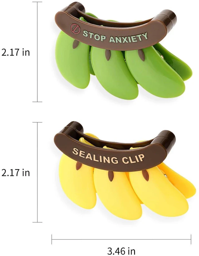 Alt view image 2 of 6 - 2PCS Cute Fridge Magnets Banana Shape Yellow/Green, Multi-Function Refrigerator Magnets Bag Sealing Clips, Decorative Food Storage Clips for Home Kitchen Office, Practical Gift for Housewarming/Xmas