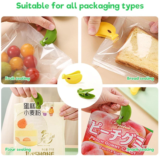 Alt view image 6 of 6 - 2PCS Cute Fridge Magnets Banana Shape Yellow/Green, Multi-Function Refrigerator Magnets Bag Sealing Clips, Decorative Food Storage Clips for Home Kitchen Office, Practical Gift for Housewarming/Xmas