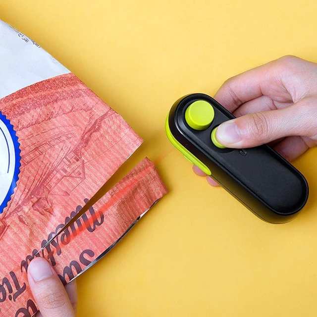 Alt view image 3 of 7 - 2-In-1 Mini Bag Sealer And Cutter, USB Rechargeable Chip Resealer | Portable Handheld Design, For Plastic Food Storage Bags, Magnetic Backing For Refrigerator, Keep Snacks Fresh, Easy To Use