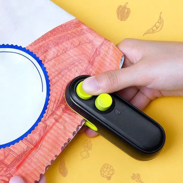 Alt view image 5 of 7 - 2-In-1 Mini Bag Sealer And Cutter, USB Rechargeable Chip Resealer | Portable Handheld Design, For Plastic Food Storage Bags, Magnetic Backing For Refrigerator, Keep Snacks Fresh, Easy To Use