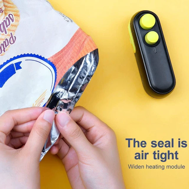 Alt view image 6 of 7 - 2-In-1 Mini Bag Sealer And Cutter, USB Rechargeable Chip Resealer | Portable Handheld Design, For Plastic Food Storage Bags, Magnetic Backing For Refrigerator, Keep Snacks Fresh, Easy To Use