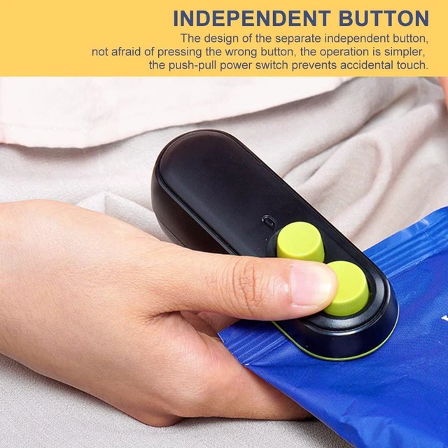 Alt view image 7 of 7 - 2-In-1 Mini Bag Sealer And Cutter, USB Rechargeable Chip Resealer | Portable Handheld Design, For Plastic Food Storage Bags, Magnetic Backing For Refrigerator, Keep Snacks Fresh, Easy To Use