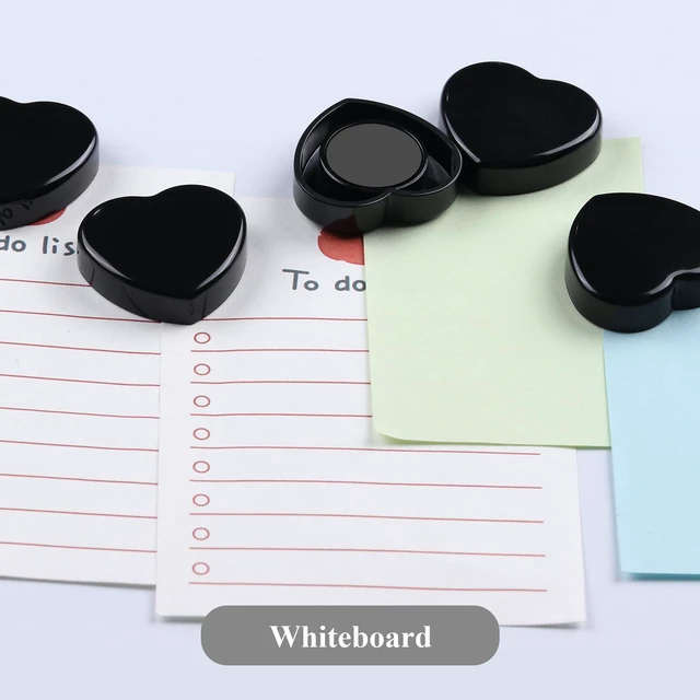 Alt view image 5 of 7 - QOJOPU Fridge Magnets, 20PCS Strong Small Refrigerator Magnets for Whiteboard, Kitchen, Heavy Duty Mini Cute Magnets for Office, Classroom & School, Black Round Heart Magnet, Decorative Magnetic Dots