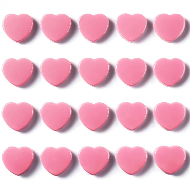 Main image of DUJEQM 20PCS Strong Fridge Magnets - Heavy Duty Small Magnets for Whiteboard, Craft & Lockers | Cute Decorative Kitchen Office Classroom Magnet | Mini Heart Pink Refrigerator Magnets for Home School
