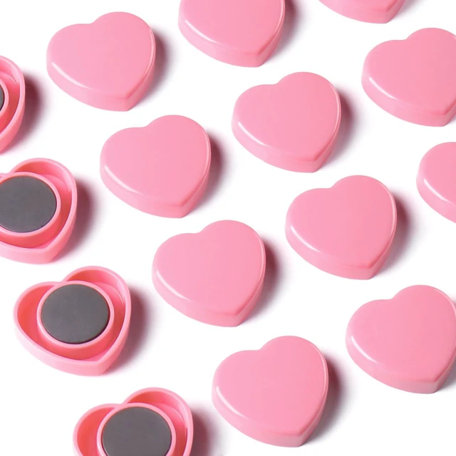 Alt view image 3 of 7 - DUJEQM 20PCS Strong Fridge Magnets - Heavy Duty Small Magnets for Whiteboard, Craft & Lockers | Cute Decorative Kitchen Office Classroom Magnet | Mini Heart Pink Refrigerator Magnets for Home School