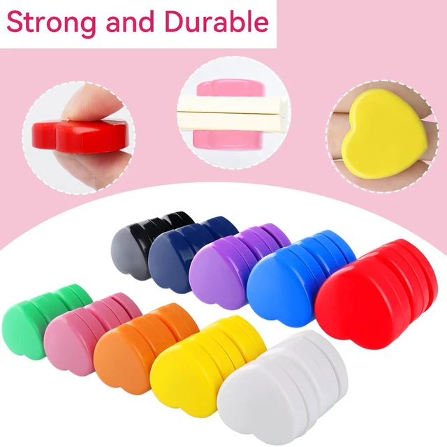 Alt view image 2 of 7 - ZDZBLX Fridge Magnets, 10 Pack Strong Refrigerator Magnets Small Heart Shape, Cute Decorative Magnets for Whiteboard Locker Office School Classroom Home, Heavy Duty Multi-Color Mini Magnet (10 Colors)
