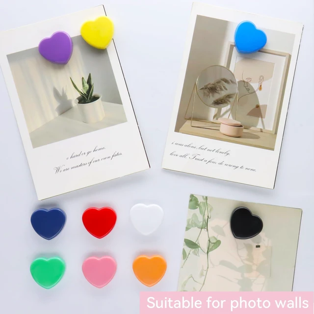Alt view image 5 of 7 - ZDZBLX Fridge Magnets, 10 Pack Strong Refrigerator Magnets Small Heart Shape, Cute Decorative Magnets for Whiteboard Locker Office School Classroom Home, Heavy Duty Multi-Color Mini Magnet (10 Colors)