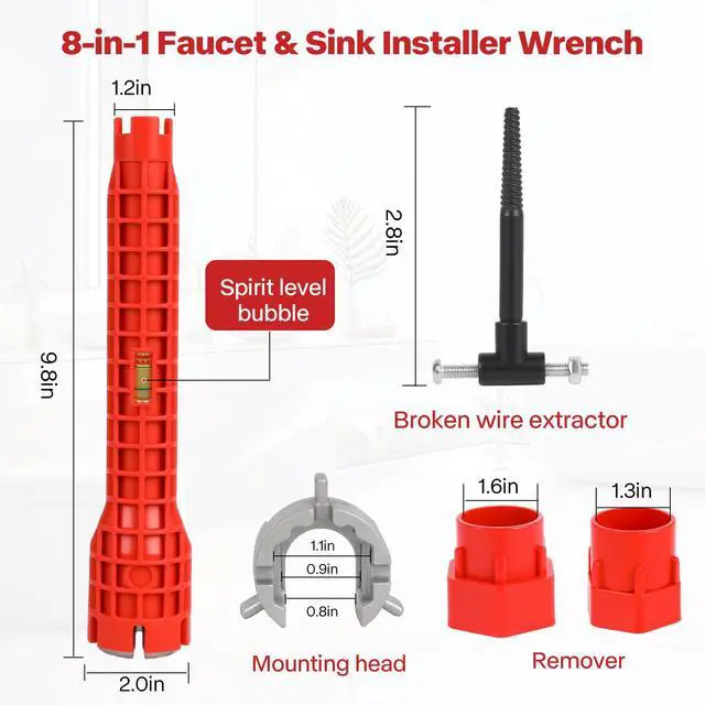 Alt view image 2 of 6 - Sink Faucet Pipe Installer Wrench, Plumbing Tool Bathroom Kitchen Toilet