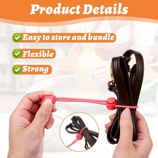 Alt view image 3 of 7 - 11 Pcs Clay Bag Ties Colorful Adjustable Elasticity Pottery Tools Tie Pottery Strap Ceramic Tool Strap for Bag Closure Organization Sculpting Enthusiasts Artist