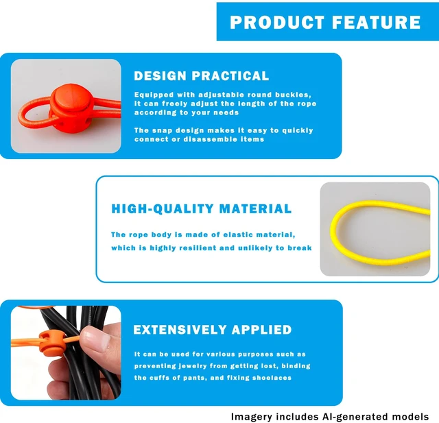 Alt view image 3 of 5 - 6Pcs Adjustable Elastic Clay Bag Ties with Push-Button Lock, Reusable Color-Coded Straps for Sealing Pottery Clay Bags, Food Bags, and Organizing Cords (6 Colors)