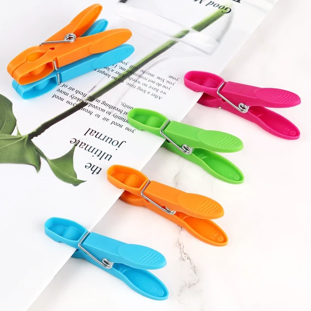 Alt view image 5 of 7 - Colored Plastic Clothespins Heavy Duty Laundry Clips with Springs Non-Slip Clothes Pegs for Hanging Clothes Towels Crafts Picture Photo Food Package Clips (12 Pcs)