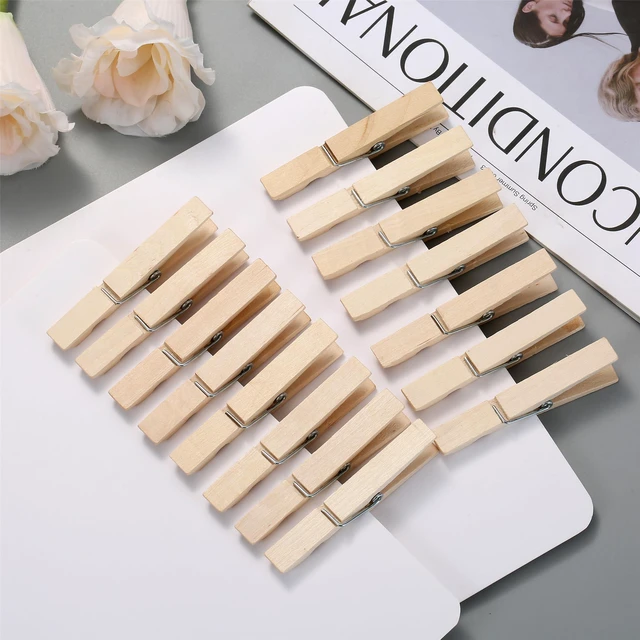 Alt view image 3 of 7 - 30 PCS Clothes Pins, 2.9 Inch Wooden Clothespins, Heavy Duty Clothes Line Clips for Drying Laundry, Rust Resistant Clothes Clip for Hanging Pictures