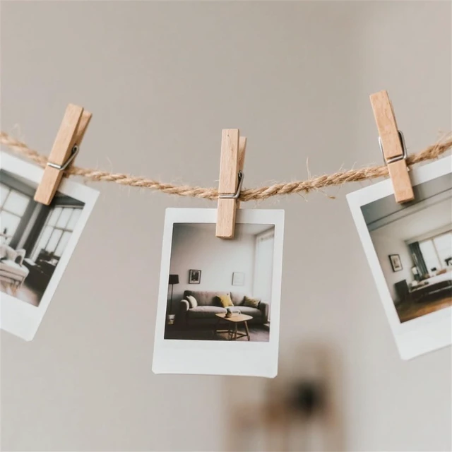Alt view image 6 of 7 - 30 PCS Clothes Pins, 2.9 Inch Wooden Clothespins, Heavy Duty Clothes Line Clips for Drying Laundry, Rust Resistant Clothes Clip for Hanging Pictures