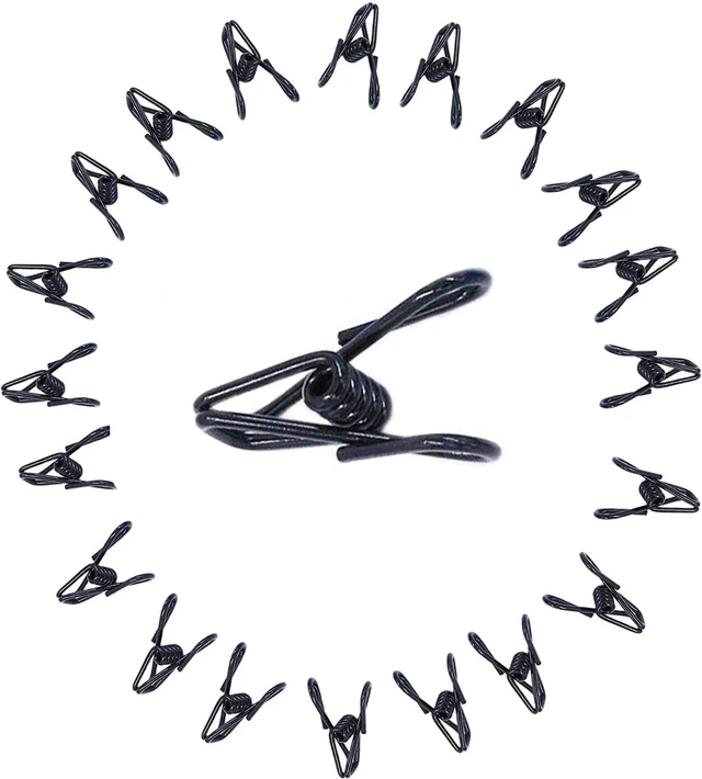 Alt view image 2 of 5 - 20 Pcs Black Clips, 2 Inch PVC Coating High Elasticity Strength Anti-Rust Steel Chip Bag Clips, Clothes Pins (Black)