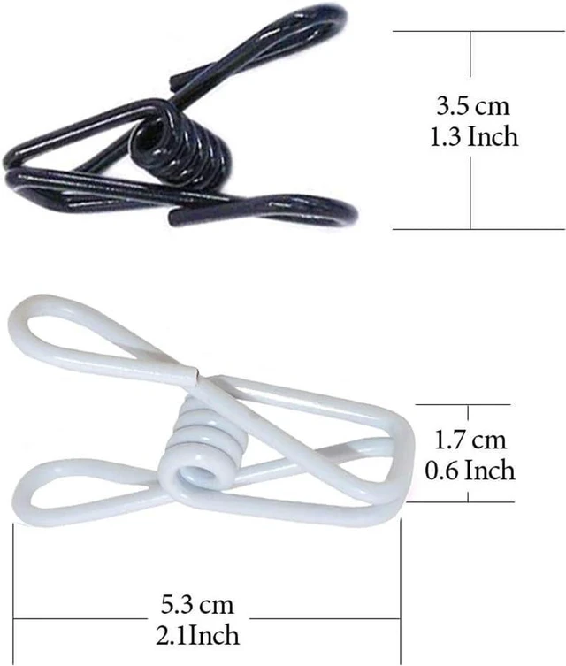 Alt view image 3 of 5 - 20 Pcs Black Clips, 2 Inch PVC Coating High Elasticity Strength Anti-Rust Steel Chip Bag Clips, Clothes Pins (Black)