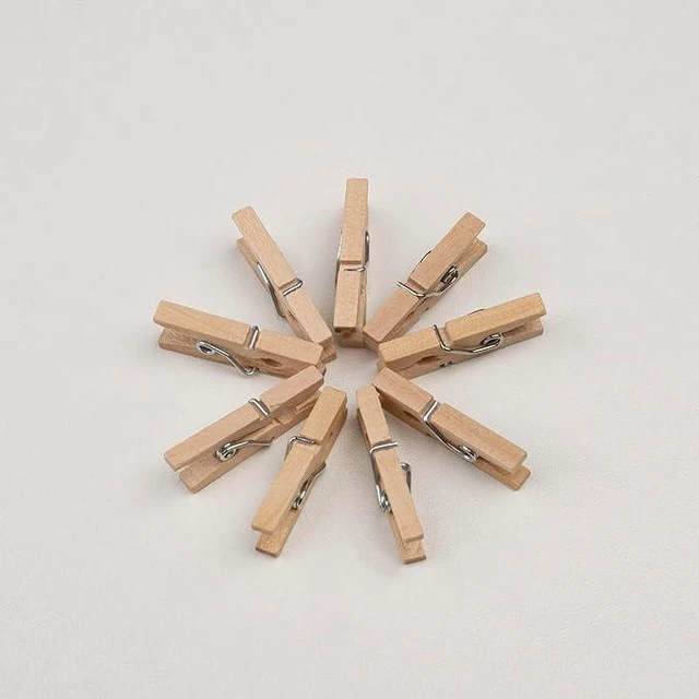 Alt view image 3 of 6 - 50PCS Wooden Clothespins 1in (2.5cm), Natural Wood for Crafts and Laundry | Wooden clothespins with spring clips for hanging photos, crafts, notes, lightweight laundry and everyday organizing.