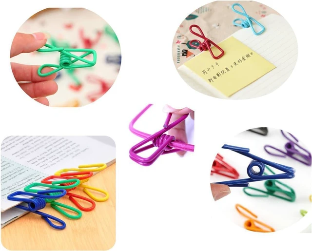 Alt view image 5 of 7 - Chip Clips, 20 Pcs 2 Inch 10 Different Mixed Colors Utility Metal Clips PVC-Coated High Elasticity Good Persistence for Clothespins Paper/Food Bag Clips Clothes Pins (20)