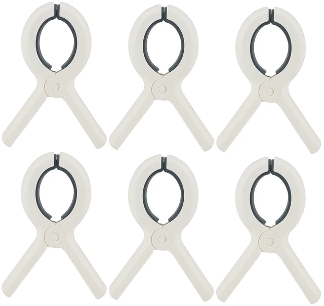 Main image of Rovedcity Beach Towel Clips Plastic Clothespins-Heavy Duty Clothes Pins for Beach Chair Pool Chair on Cruise Heavy Laundry Clothespins Windproof Clamps Beach Blankets Clothes Pegs Pack of 6