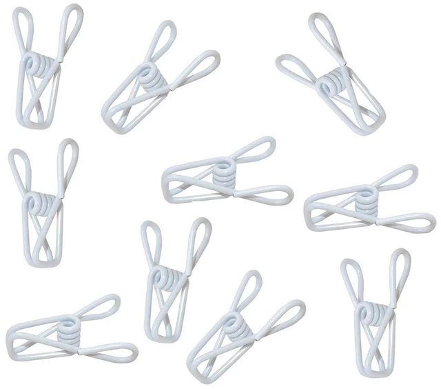 Alt view image 2 of 7 - 20 Pcs 2 Inch Black and White Chip Clips, PVC Coating High Elasticity Strength Steel Clothes Pins, Food Clips and Bag Clips