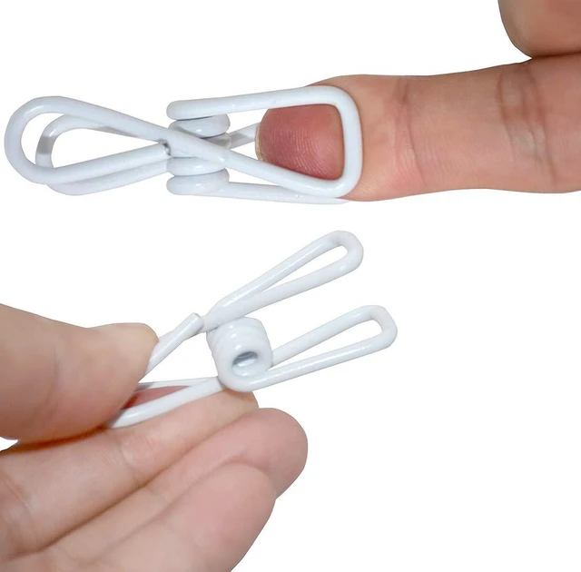 Alt view image 5 of 7 - 20 Pcs 2 Inch Black and White Chip Clips, PVC Coating High Elasticity Strength Steel Clothes Pins, Food Clips and Bag Clips