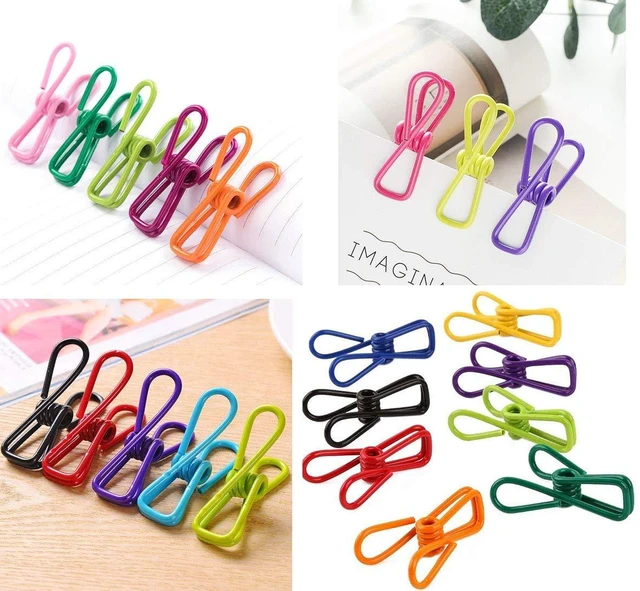 Alt view image 6 of 7 - 20 Pcs 2 Inch Black and White Chip Clips, PVC Coating High Elasticity Strength Steel Clothes Pins, Food Clips and Bag Clips