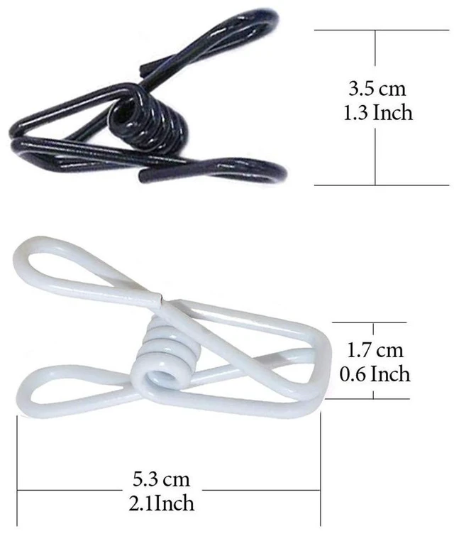 Alt view image 3 of 7 - 20 Pcs 2 Inch Black and White Chip Clips, PVC Coating High Elasticity Strength Steel Clothes Pins, Food Clips and Bag Clips