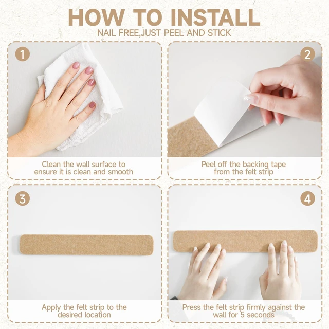 Alt view image 3 of 6 - 5-Pack Felt Bulletin Board Strips 13x2 Inches,Self-Adhesive Cork Board Strips for Wall, Pin Board Strip with 30 Push Pins for Paste Notes,Pictures, Keys,Classroom Home Office (Brown)