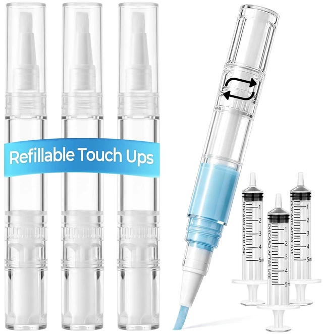 Main image of UPZIGS Refillable Touch Up Paint Pen, 3 Pack for Walls & Trim | Unscrew brush tip & Reset twist base for easy fill & refill latex, apply for cabinets, baseboards, furniture and DIY crafts