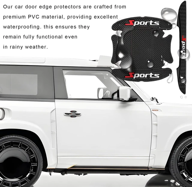 Alt view image 3 of 6 - JNXIJ 8 PCS Car Door Handle Protectors, Sports Auto Door Edge Handle Cup Protector Stylish Decoration, Anti-Scratch Paint Guard Sticker Fits Most Vehicle Doors Handles, Car Accessories