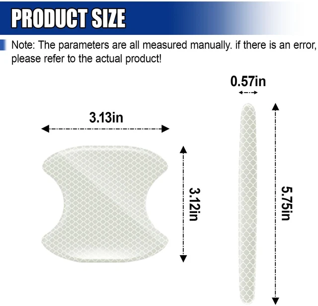 Alt view image 2 of 6 - GAOLAOSY 8PCS Car Door Handle Cup Scratch Protector (White) | Self-Adhesive Traceless Auto Handle Paint Guard Cover, Reflective Universal Vehicle Door Protective Decoration Sticker