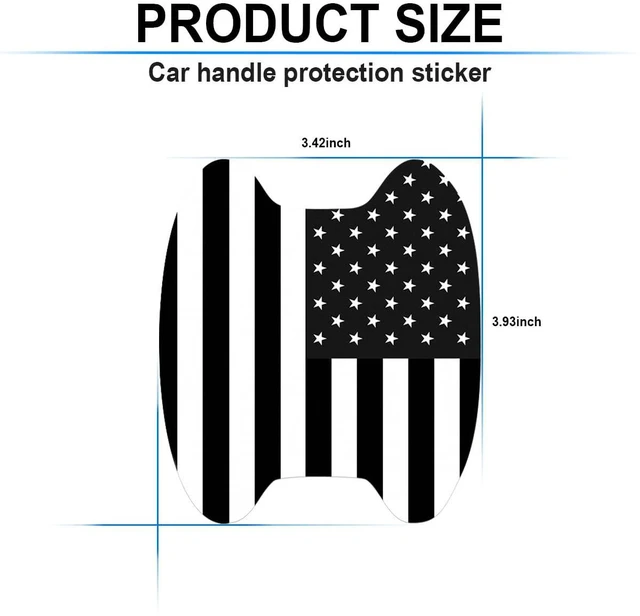Alt view image 2 of 6 - 4PCS Car Door Handle Sticker, American Flag Universal Car Door Handle Cup Protective Films, Anti Scratches Door Side Paint Protector, Auto Accessories for Cars Trucks SUVs (Black)