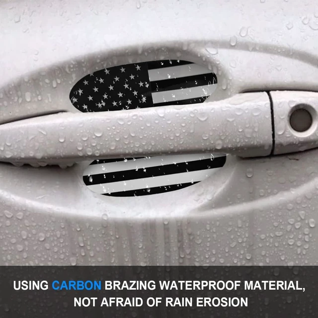 Alt view image 4 of 6 - 4PCS Car Door Handle Sticker, American Flag Universal Car Door Handle Cup Protective Films, Anti Scratches Door Side Paint Protector, Auto Accessories for Cars Trucks SUVs (Black)