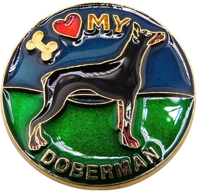 Main image of Doberman Magnet Fridge Decoration with Faithful Friends Dog Keepsake Card