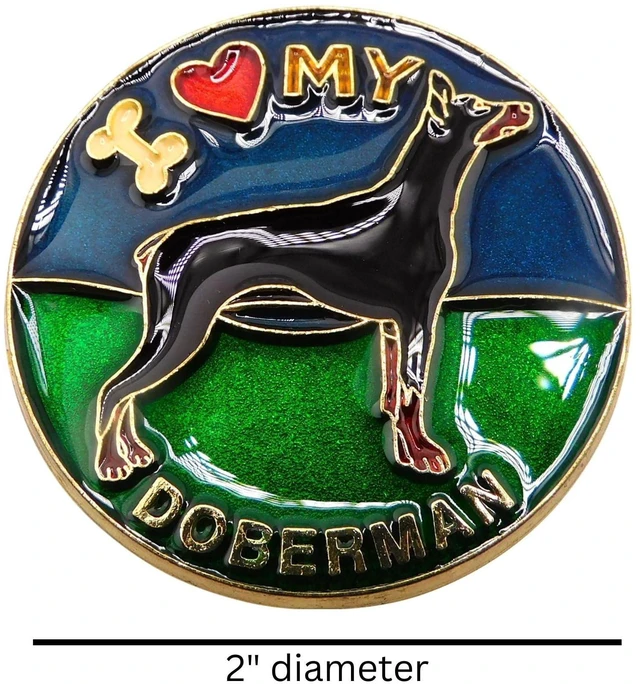 Alt view image 3 of 6 - Doberman Magnet Fridge Decoration with Faithful Friends Dog Keepsake Card