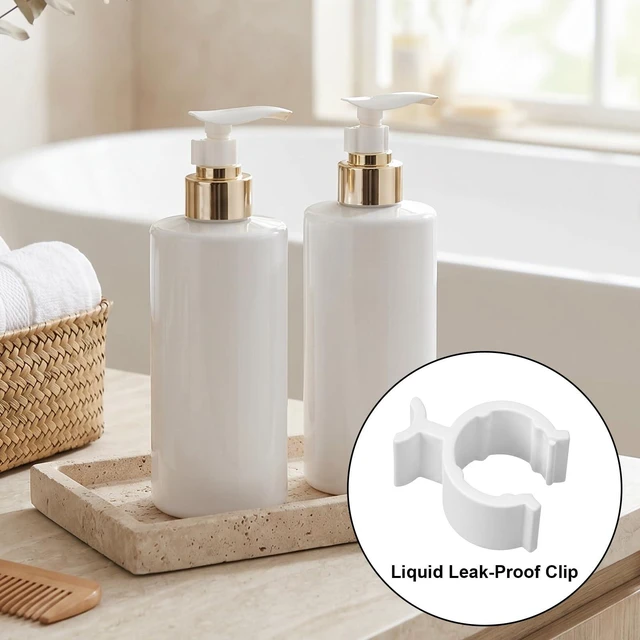Alt view image 3 of 7 - 10Pcs Leakproof Pump Lock Clip, Plastic Pump Bottle Travel Lock Clip for Shampoo Lotion Cleansing Oil Bottles Travel Friendly Leak Locks Clamp for Makeup