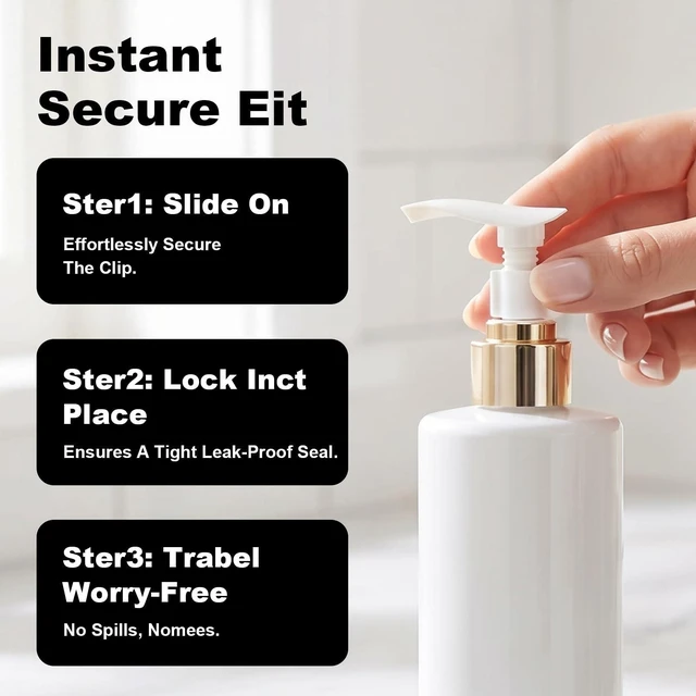 Alt view image 4 of 7 - 10Pcs Leakproof Pump Lock Clip, Plastic Pump Bottle Travel Lock Clip for Shampoo Lotion Cleansing Oil Bottles Travel Friendly Leak Locks Clamp for Makeup